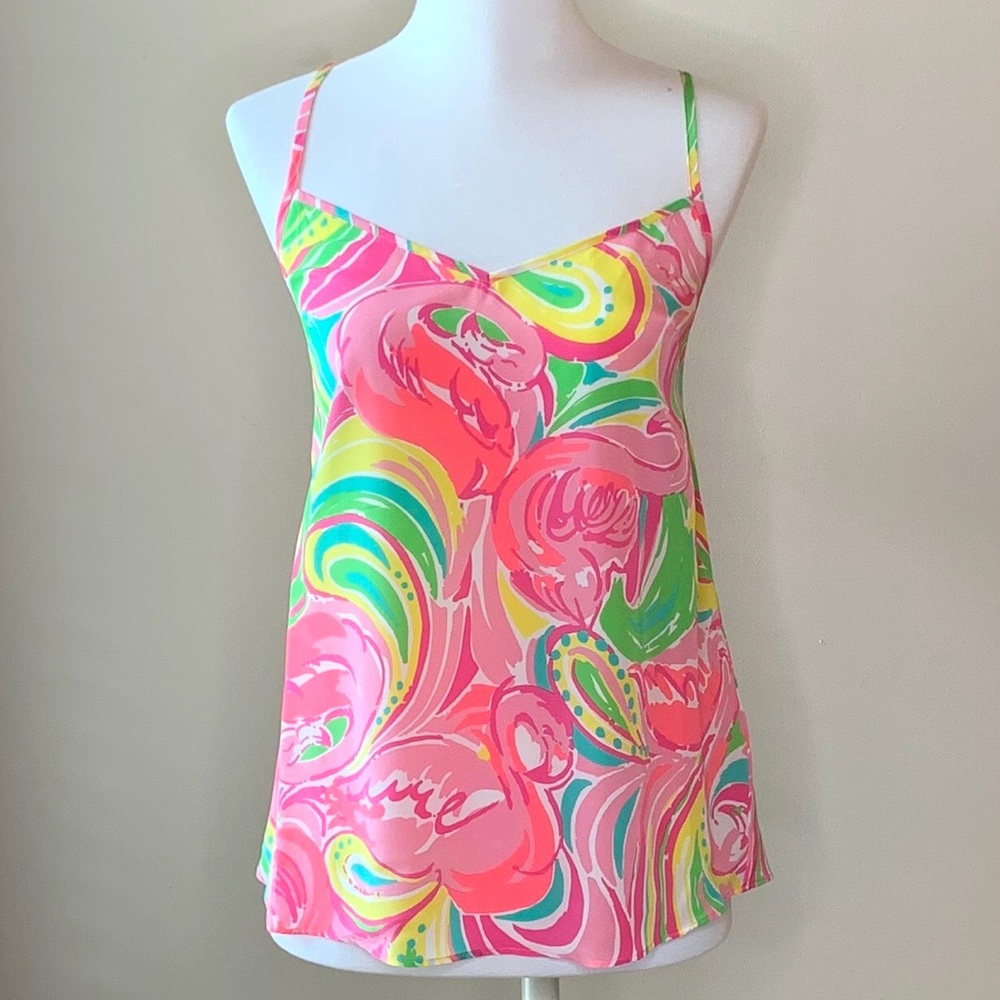Lilly Pulitzer Multicolored Dusk Silk Racerback